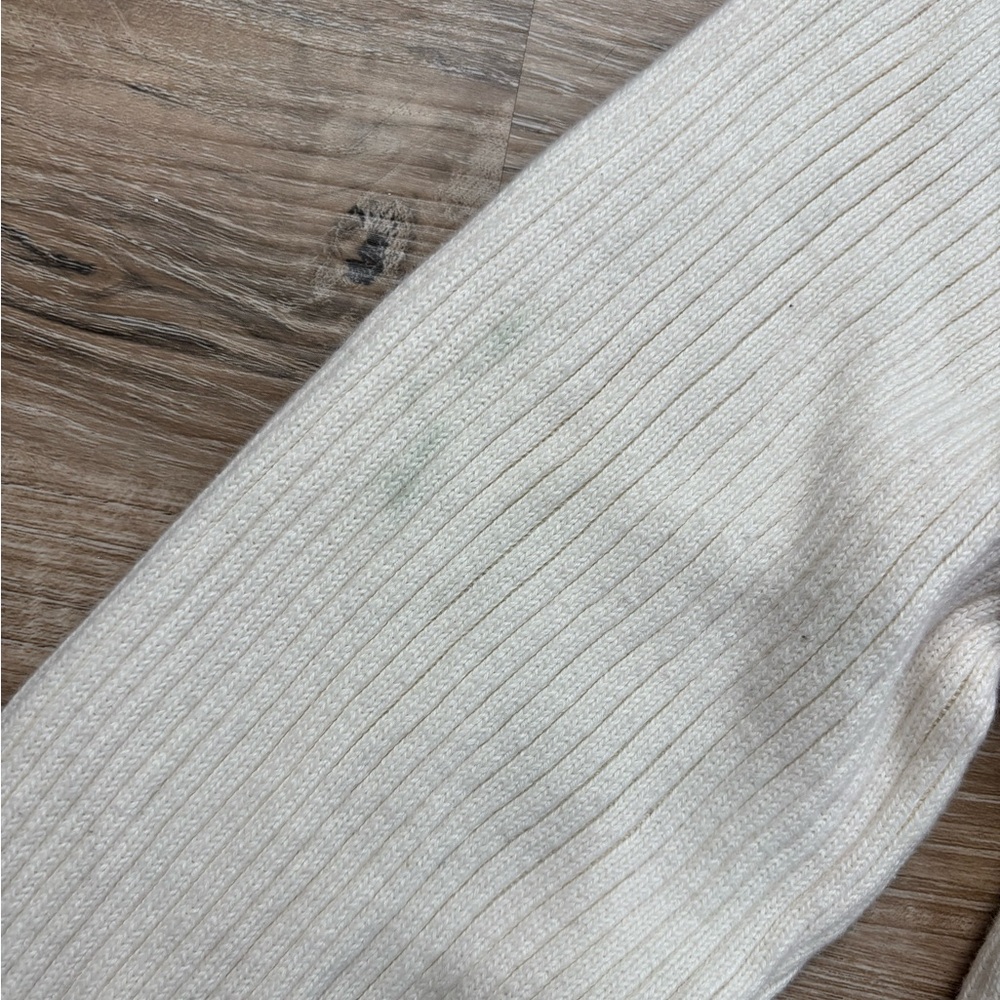 Vintage Tommy Hilfiger Cream Turtleneck Sweater with Contrast Stitching Ribbed - Picture 6 of 7